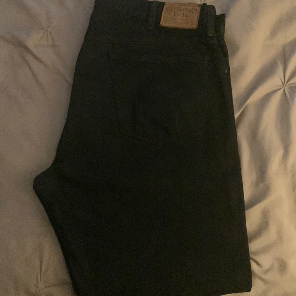 Black denim Polo jeans size 38/32 straight legs/ relaxed fit